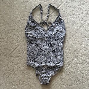 All in Motion Monochrome Patterned Women's Swim Bodysuit
